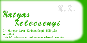 matyas kelecsenyi business card